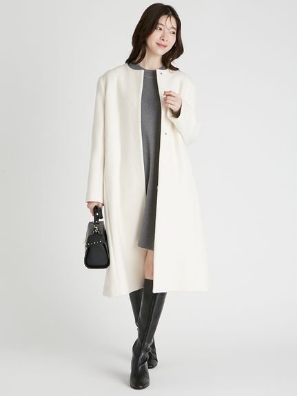 CELFORD｜カシミヤ混ノーカラーコート | Rakuten Fashion(楽天