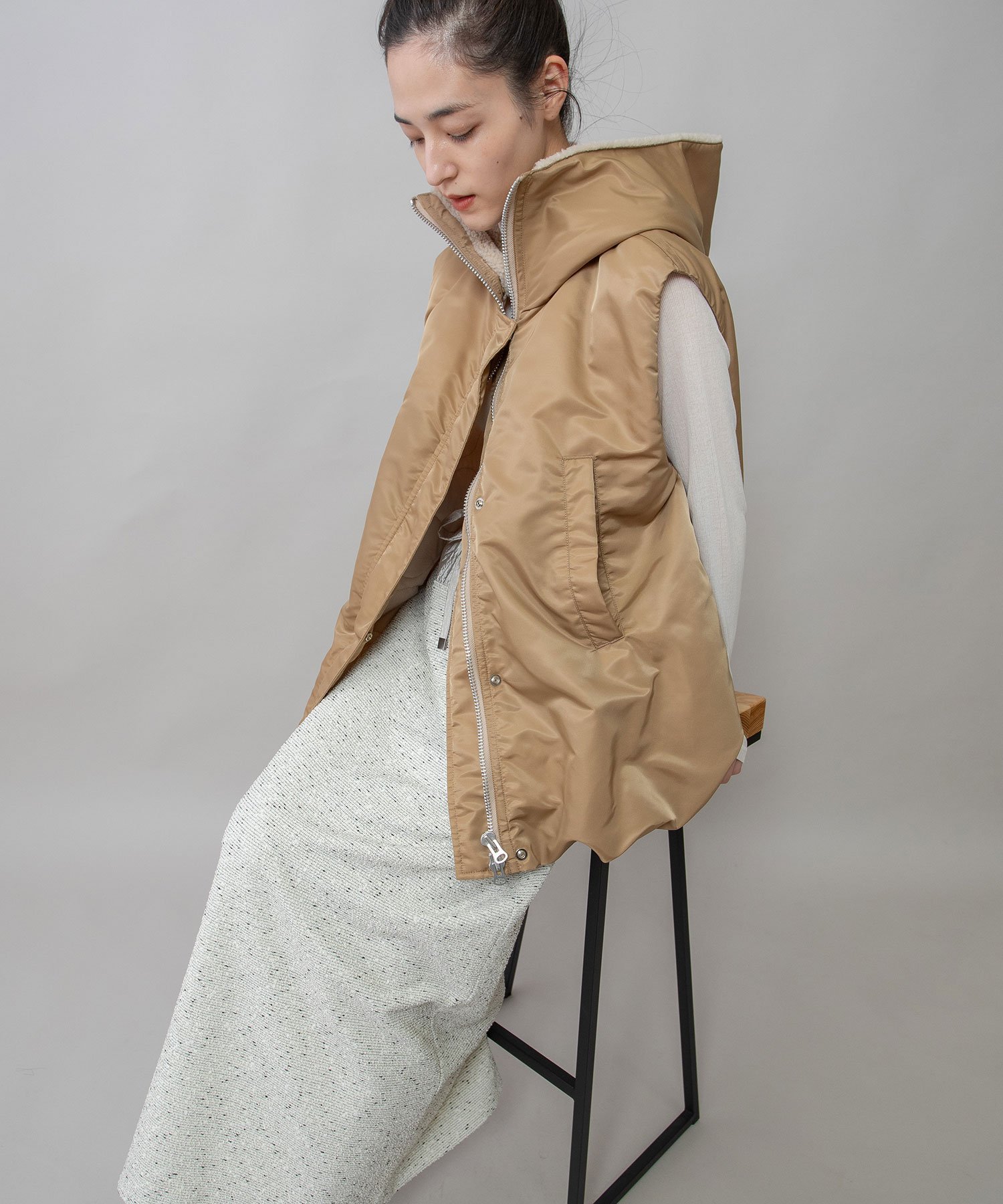 Munich｜ナイロンツイル*シープボアバルーンフライトベスト | Rakuten