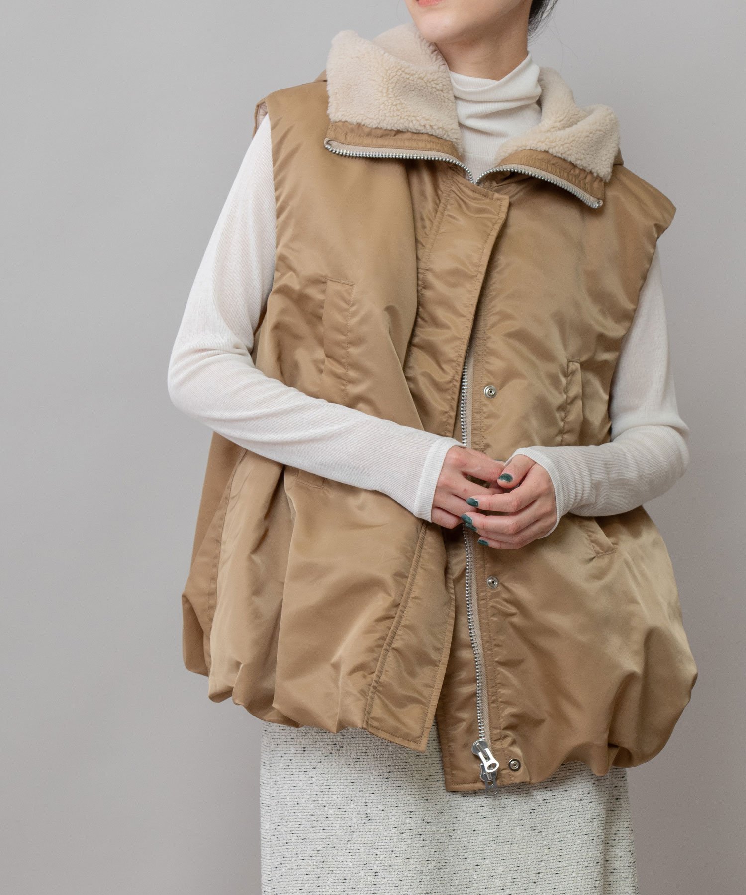 Munich｜ナイロンツイル*シープボアバルーンフライトベスト | Rakuten