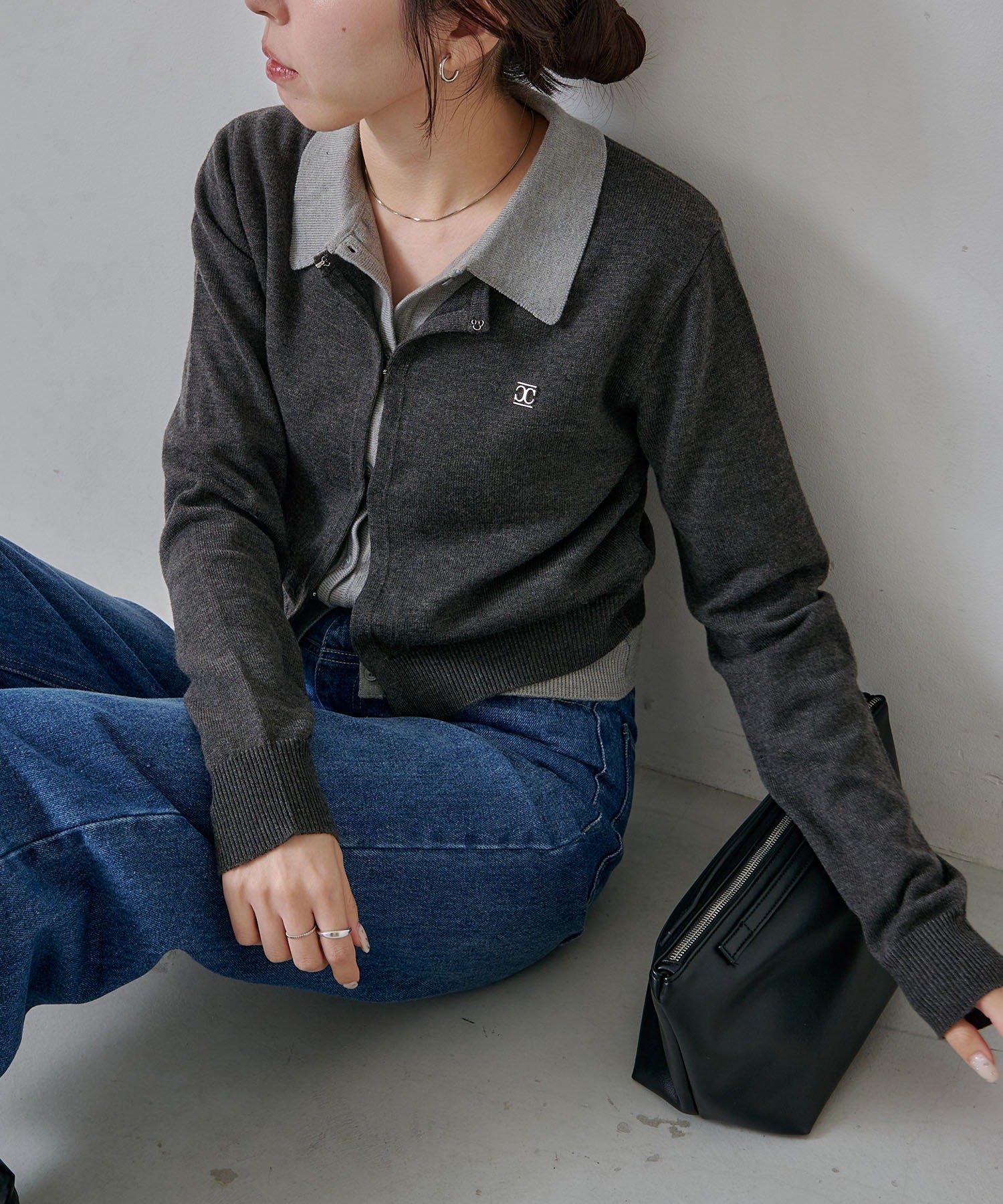 CAPRICIEUX LE'MAGE｜レイヤードポロニットカーディガン | Rakuten