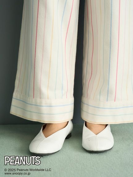 gelato pique｜【PEANUTS】レインボーストライプネルロングパンツ