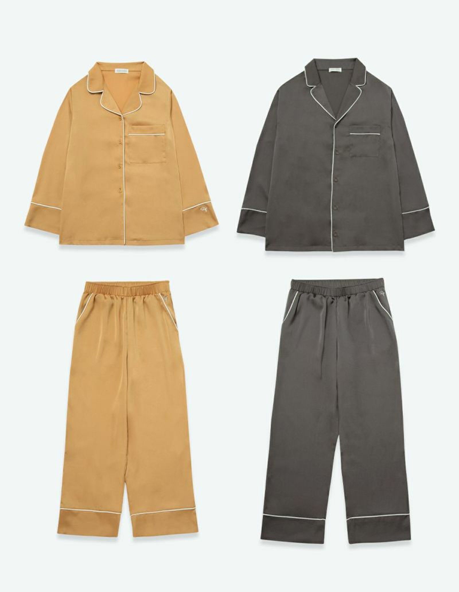 SLEEPY SLEEPY｜ヴィンテージサテンパジャマ長袖&ロングパンツ/セット