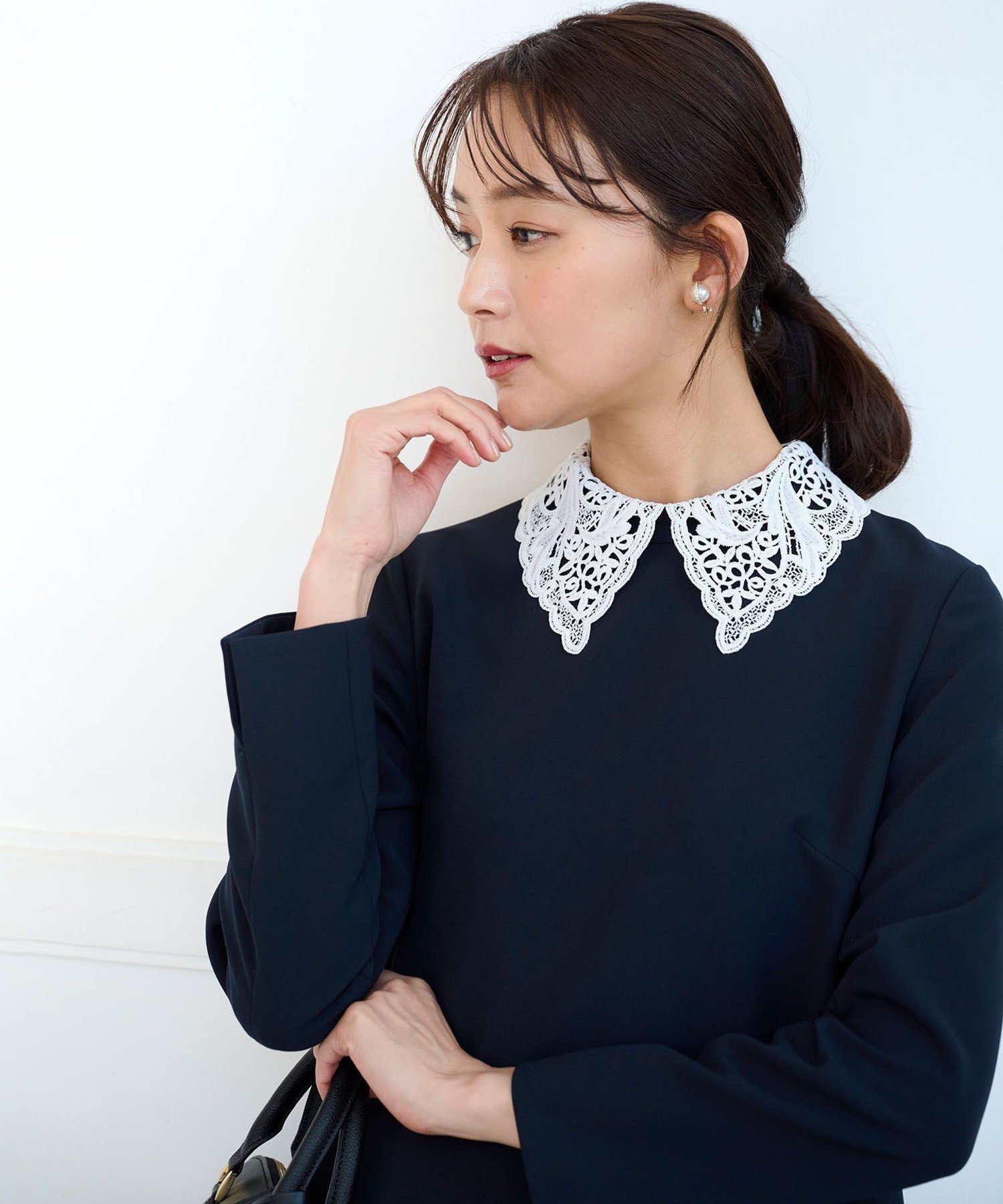 組曲｜【KUMIKYOKU NAVY】コンフォータブルドレープ レース襟