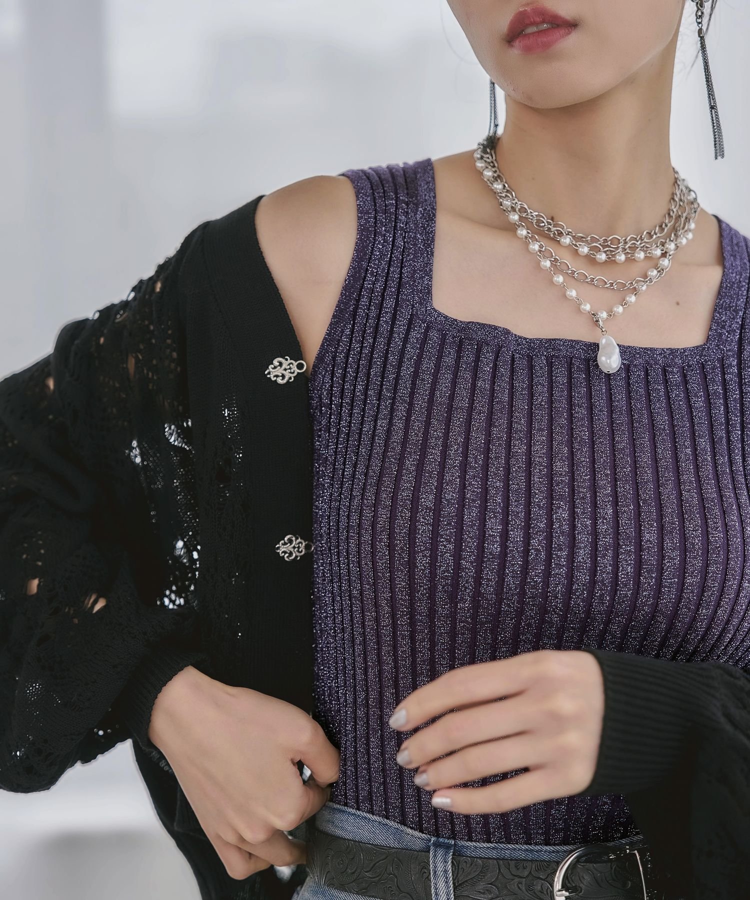 HARE｜2WAYスクエアラメニットタンクトップ | Rakuten Fashion(楽天