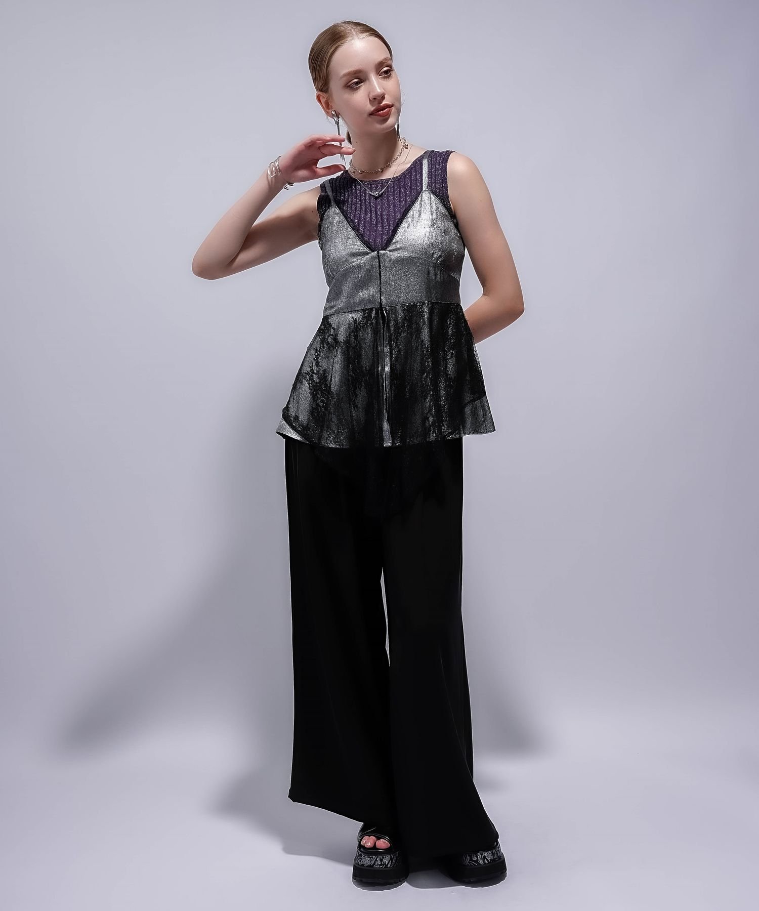 HARE｜2WAYスクエアラメニットタンクトップ | Rakuten Fashion(楽天