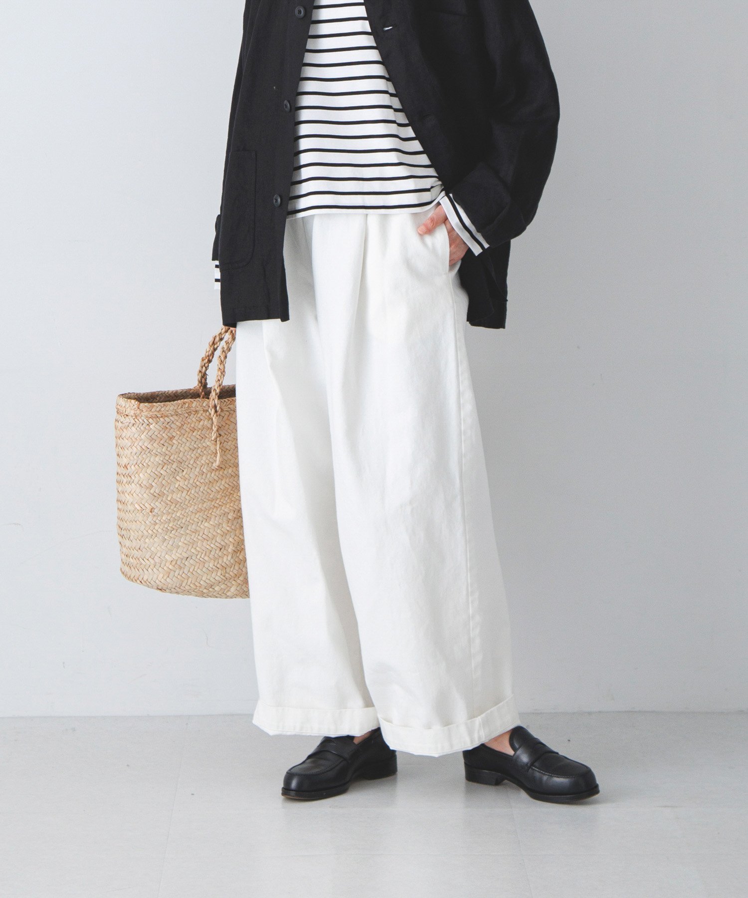 かぐれ｜ホワイトデニムワイドパンツ | Rakuten Fashion(楽天