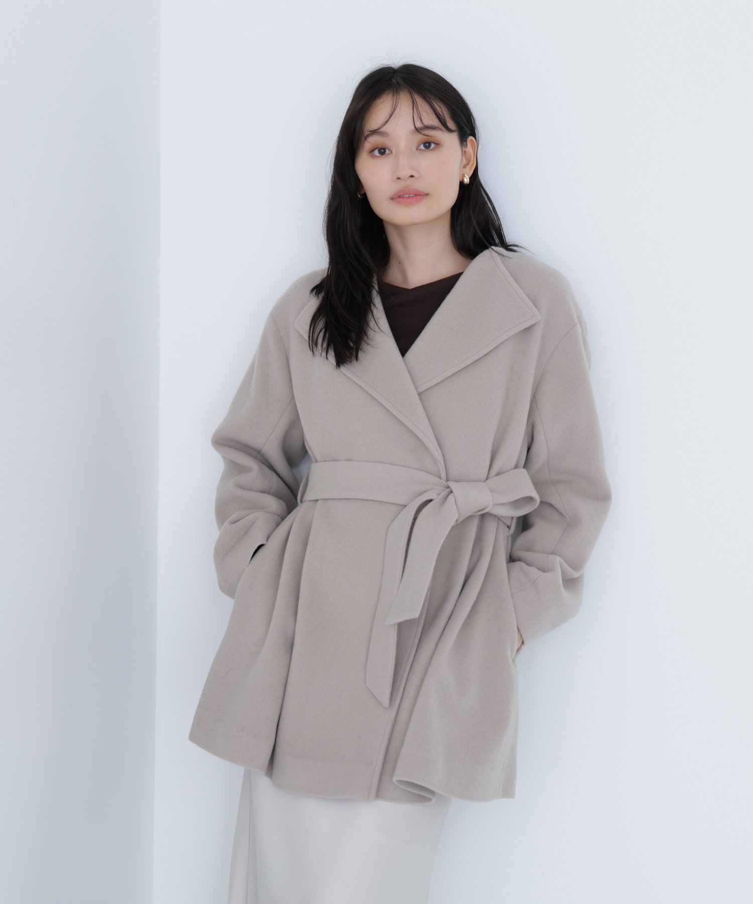 NATURAL BEAUTY BASIC｜ベルテッドミディコート | Rakuten Fashion