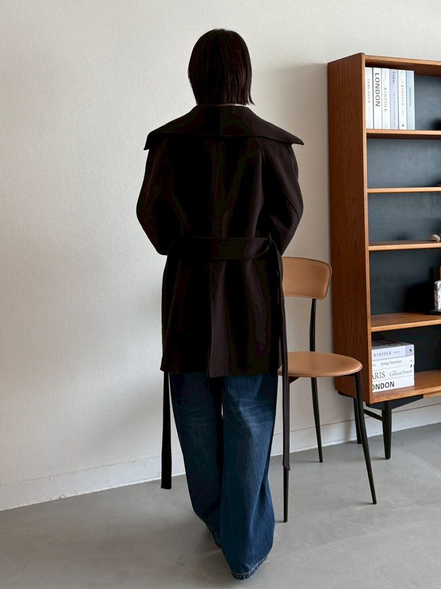 Mila Owen｜共ベルト付きビックカラーミディ丈コート | Rakuten