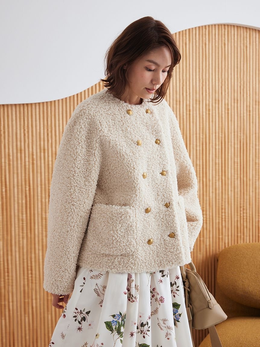 Mila Owen｜金釦カールファージャケット | Rakuten Fashion(楽天