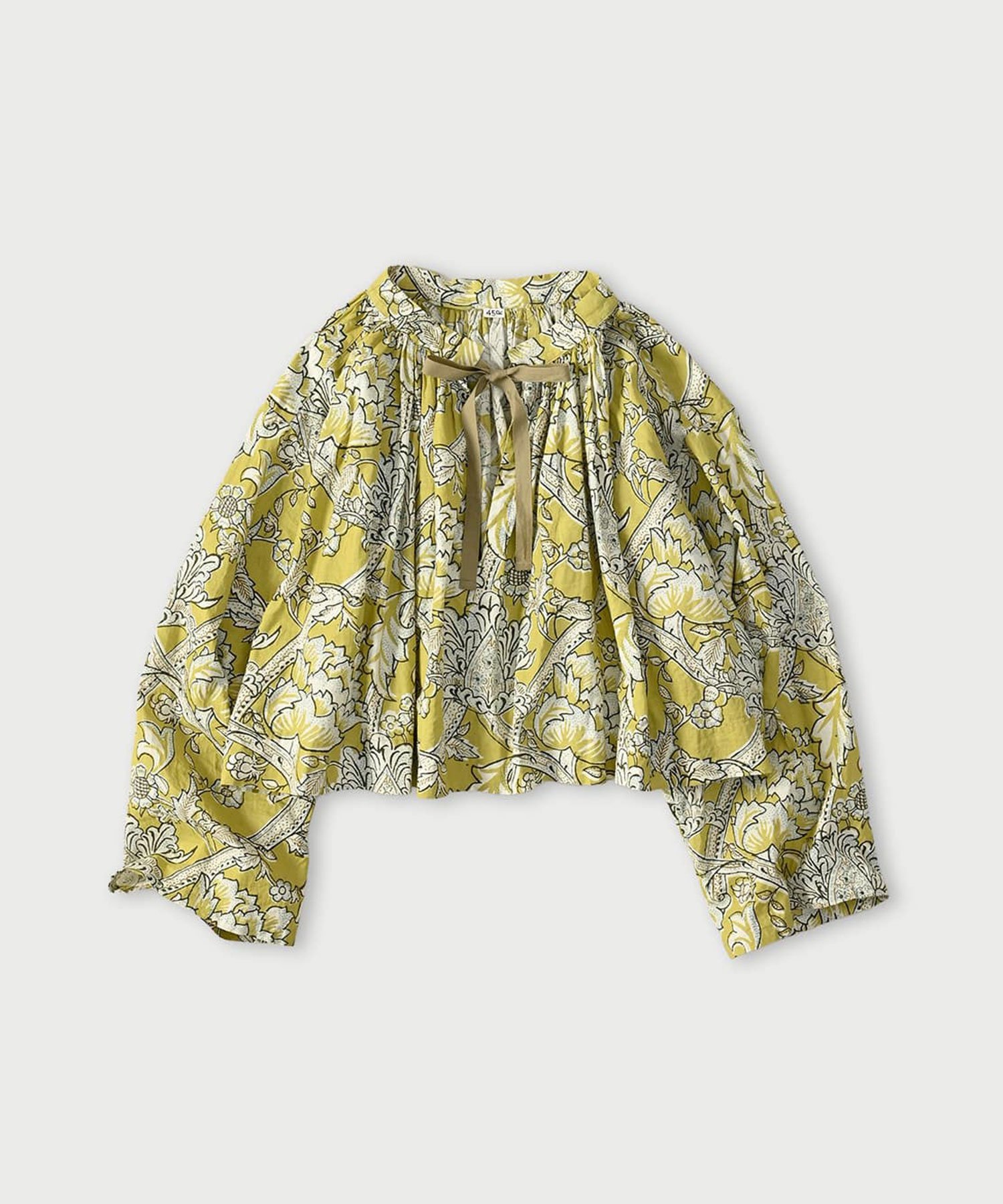 45R｜インドカディフラワー更紗プリントのシュシュスモック | Rakuten