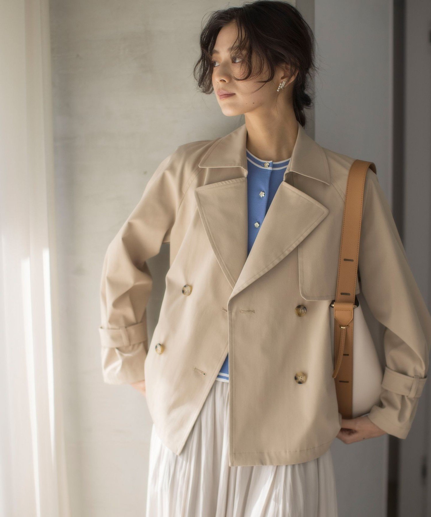 組曲｜【WEB限定】コットンライクツイル ショートトレンチコート