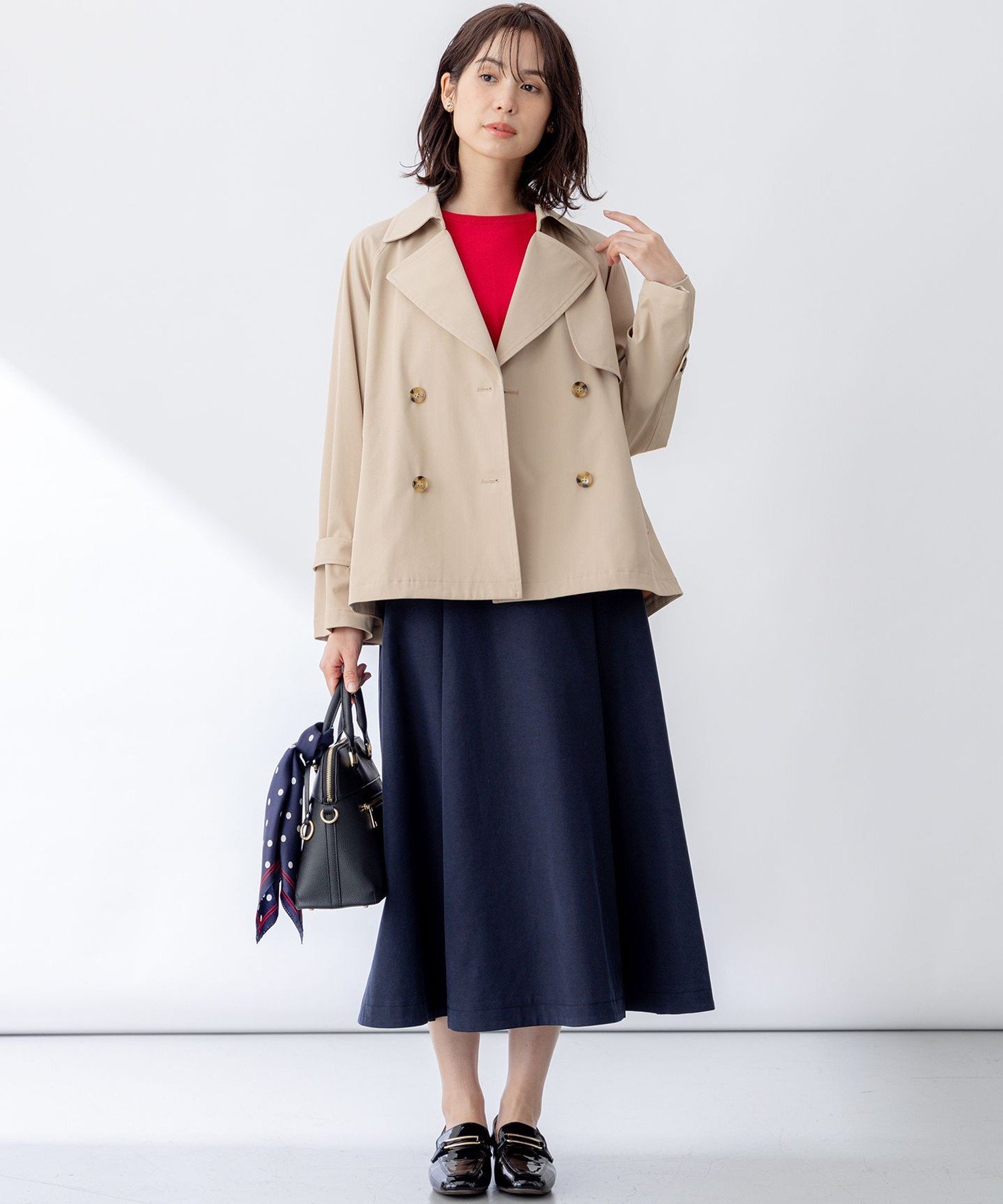 組曲｜【WEB限定】コットンライクツイル ショートトレンチコート