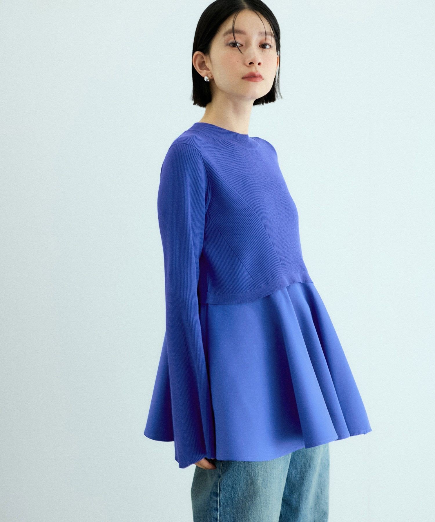 ADAM ET ROPE'｜【サステナブル】・【オケージョン】ペプラムコンビ