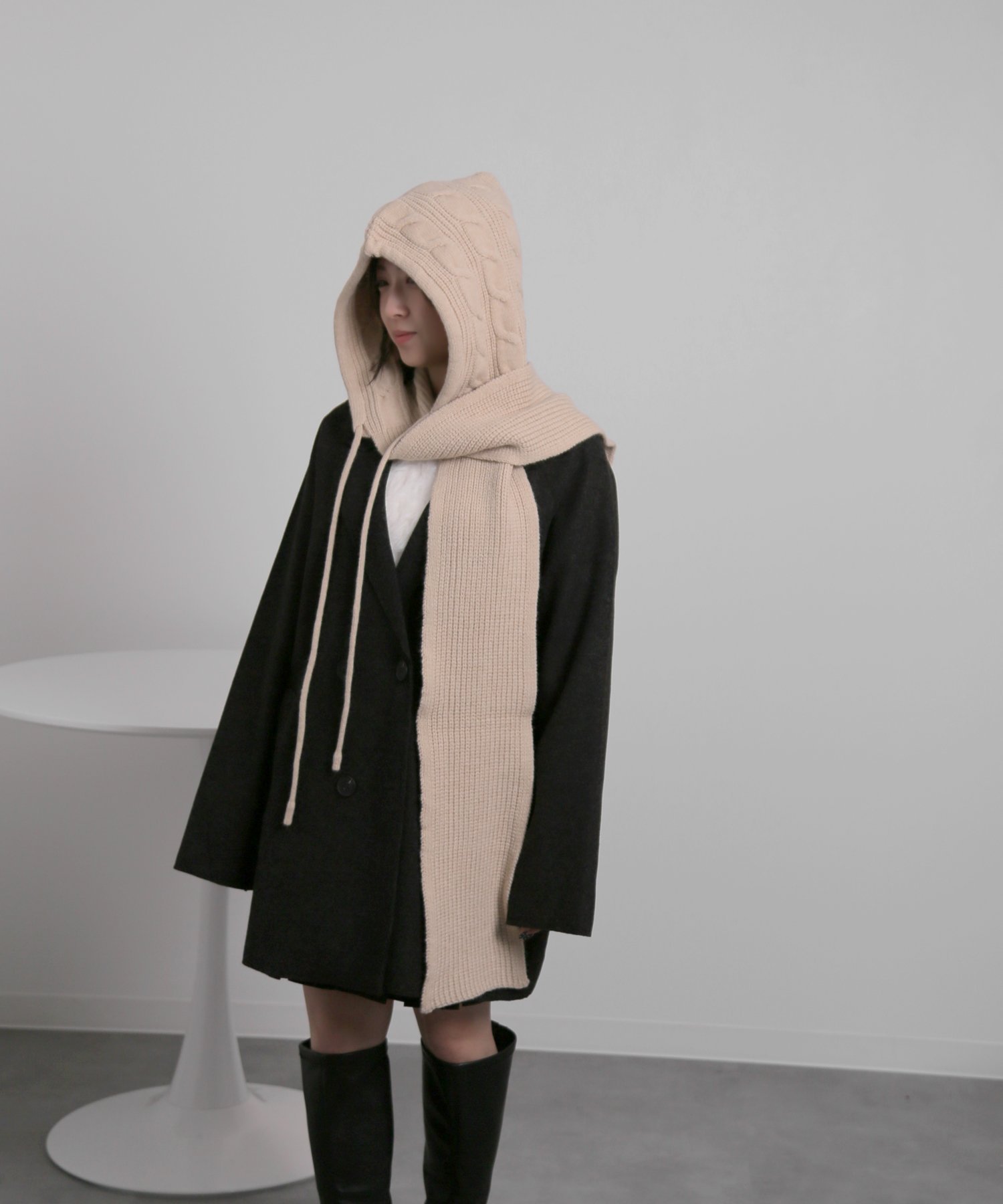 CERCA｜Chiina/(W)ニットフードマフラー | Rakuten Fashion(楽天