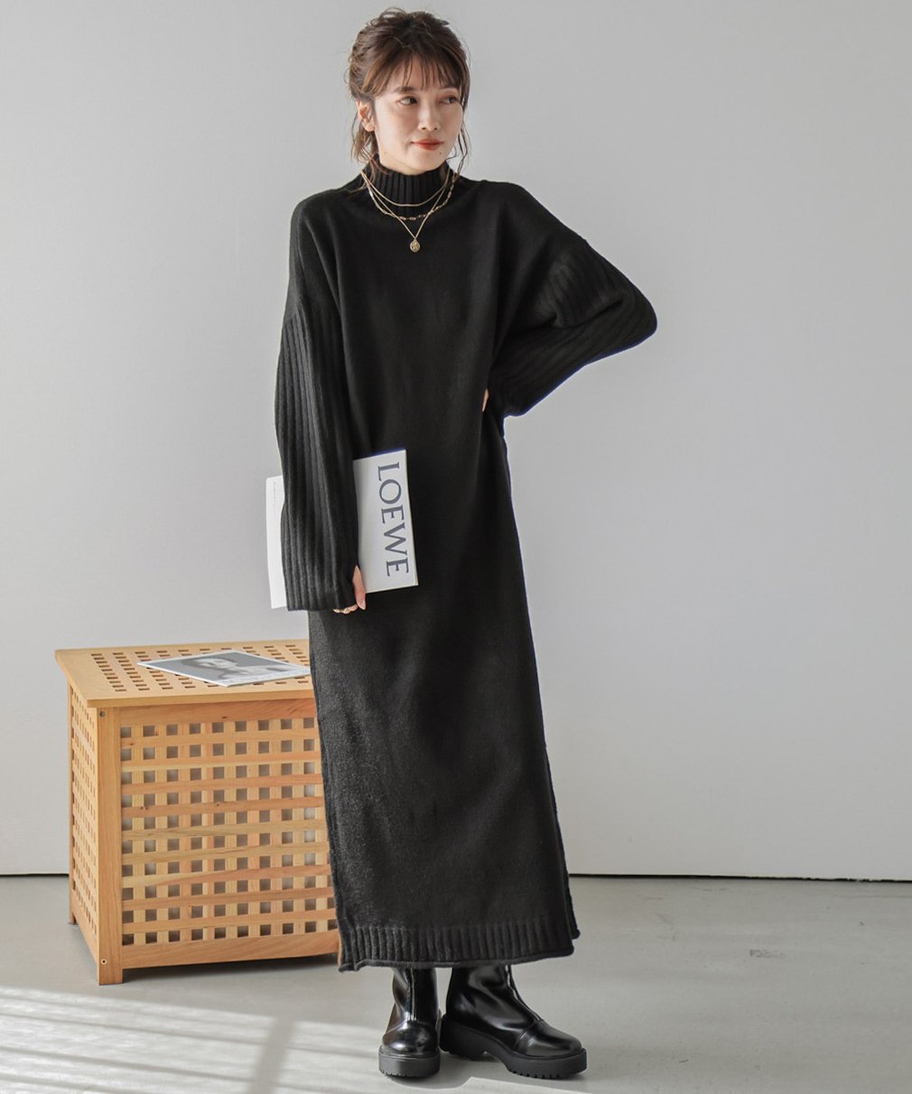 Lajour｜ハイネックニットワンピース | Rakuten Fashion(楽天