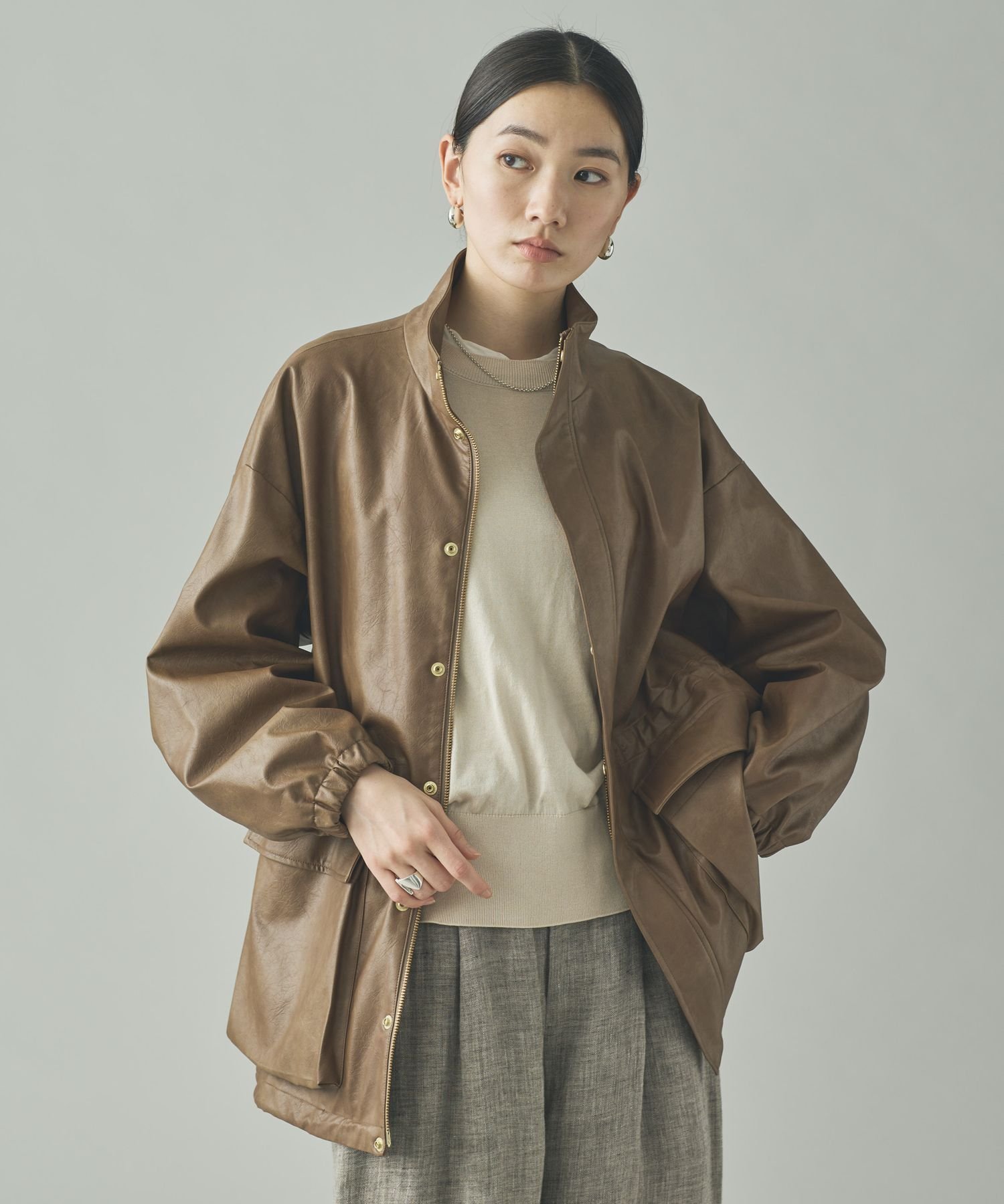 Curensology｜ヴィンテージフェイクレザーコート | Rakuten Fashion