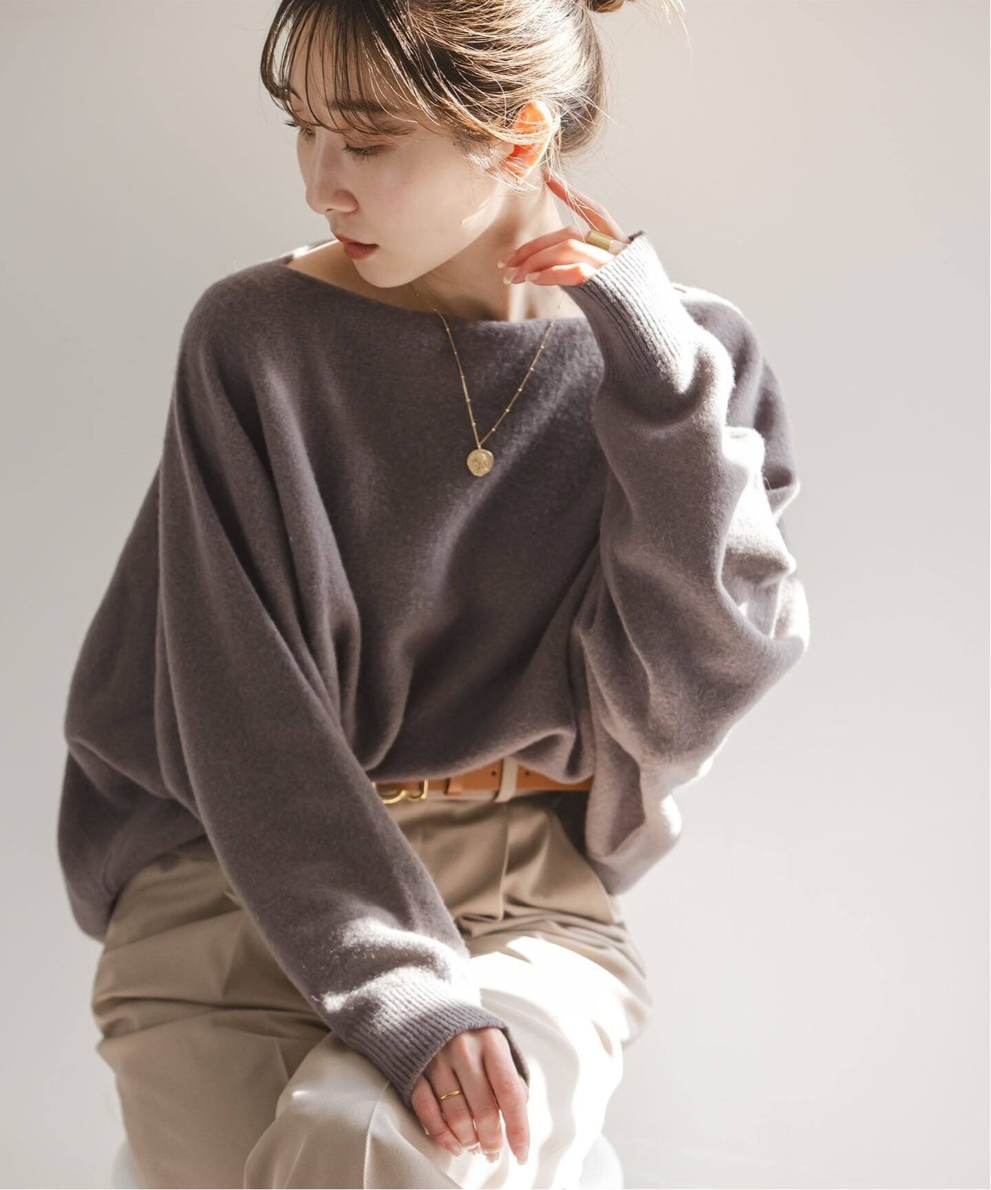 noble ファインウールドルマンプルオーバー サックスブルー NOBLE