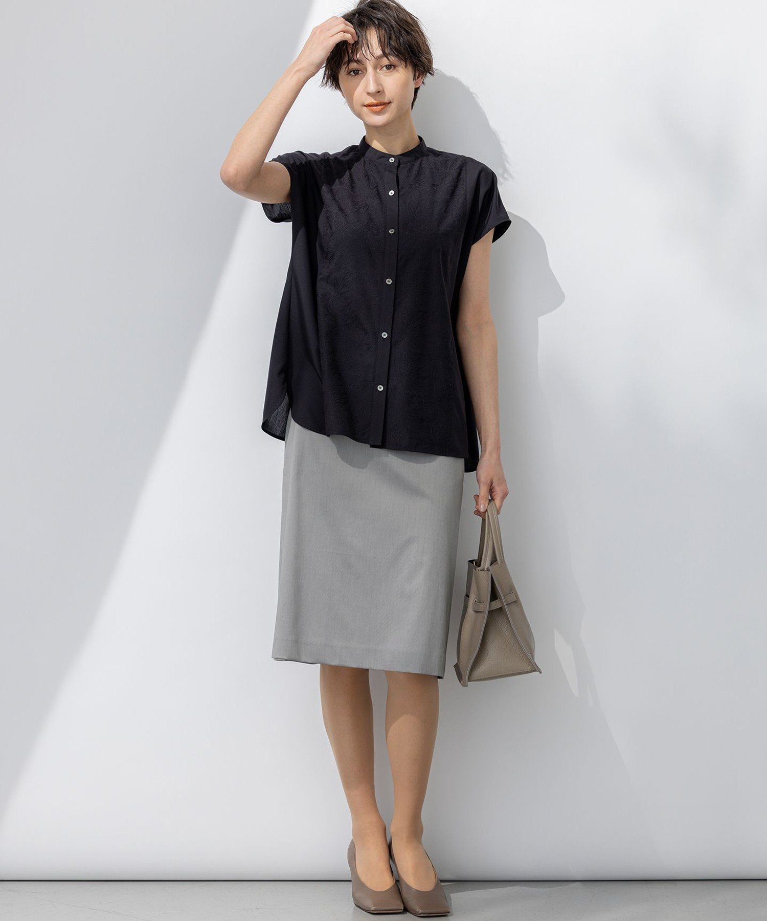 23区｜【洗える】エンブロイダリー コンビ ブラウス | Rakuten Fashion