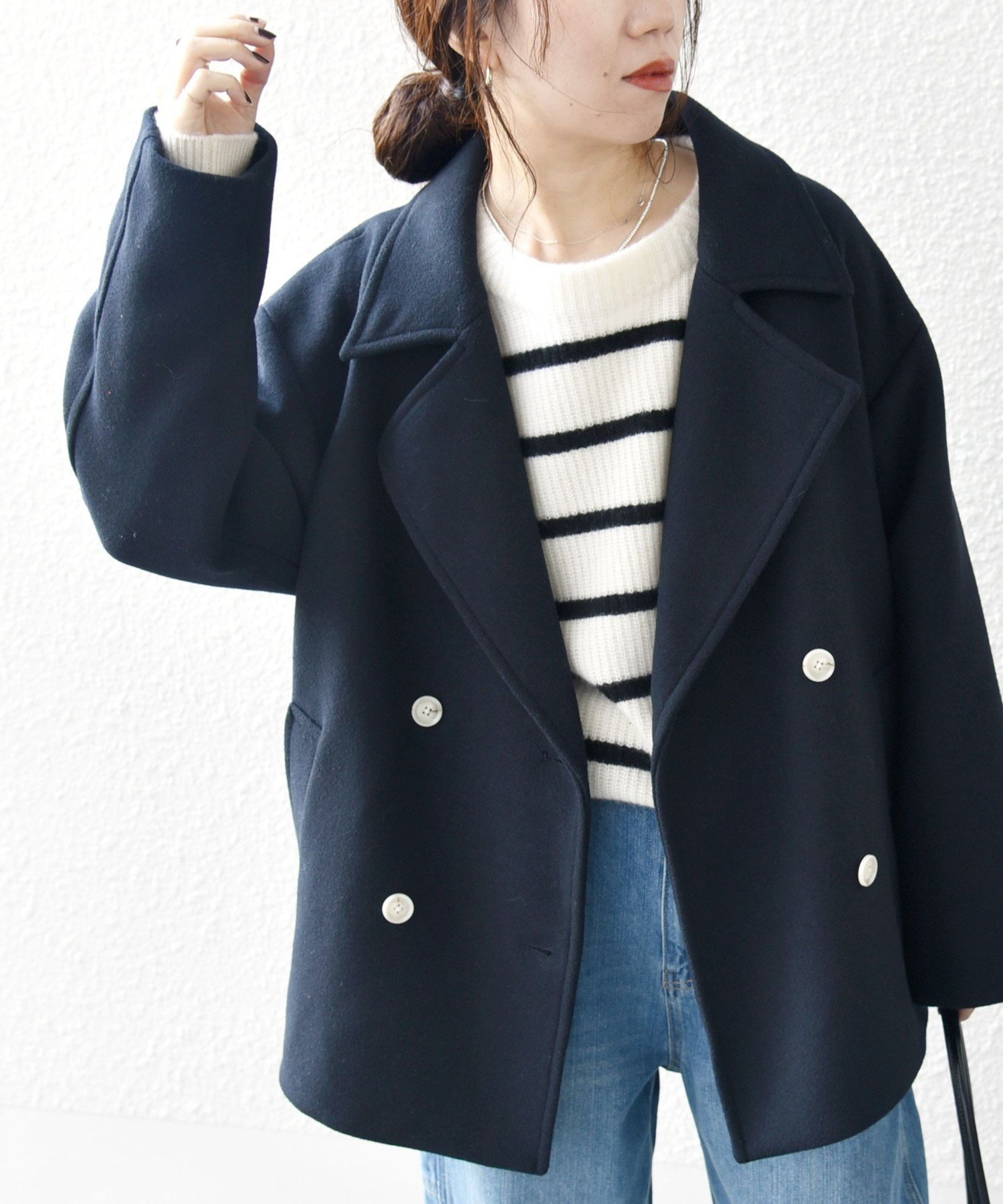 SHIPS｜SHIPS any: ウール ミックス コクーン ショート Pコート