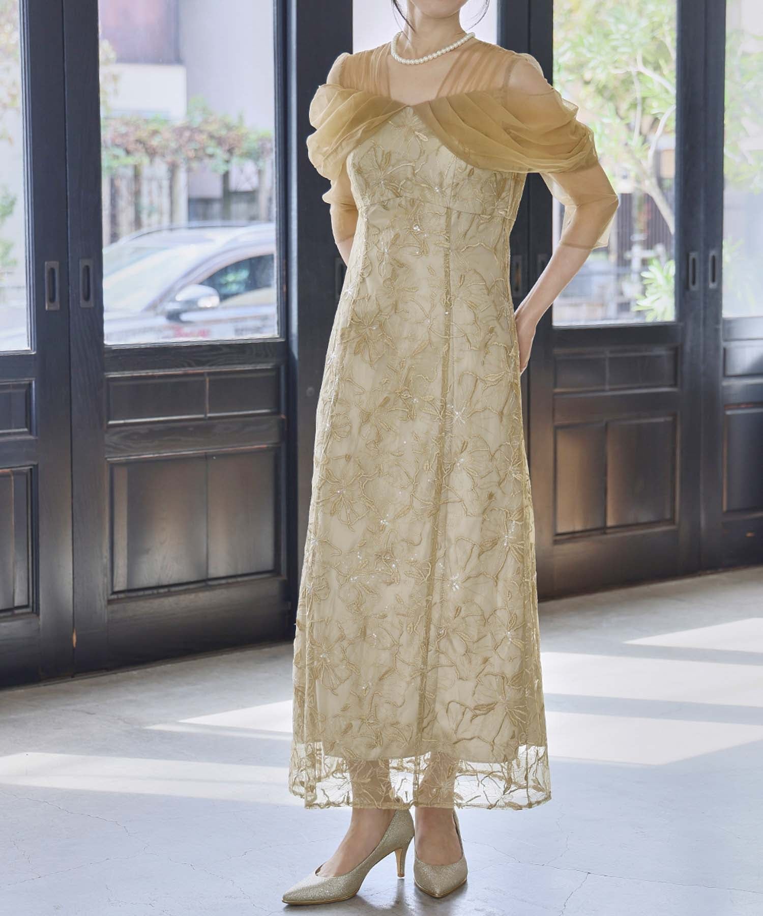 RIVER FIELD & Co.｜チュールドレープスパンコール 結婚式 ワンピース