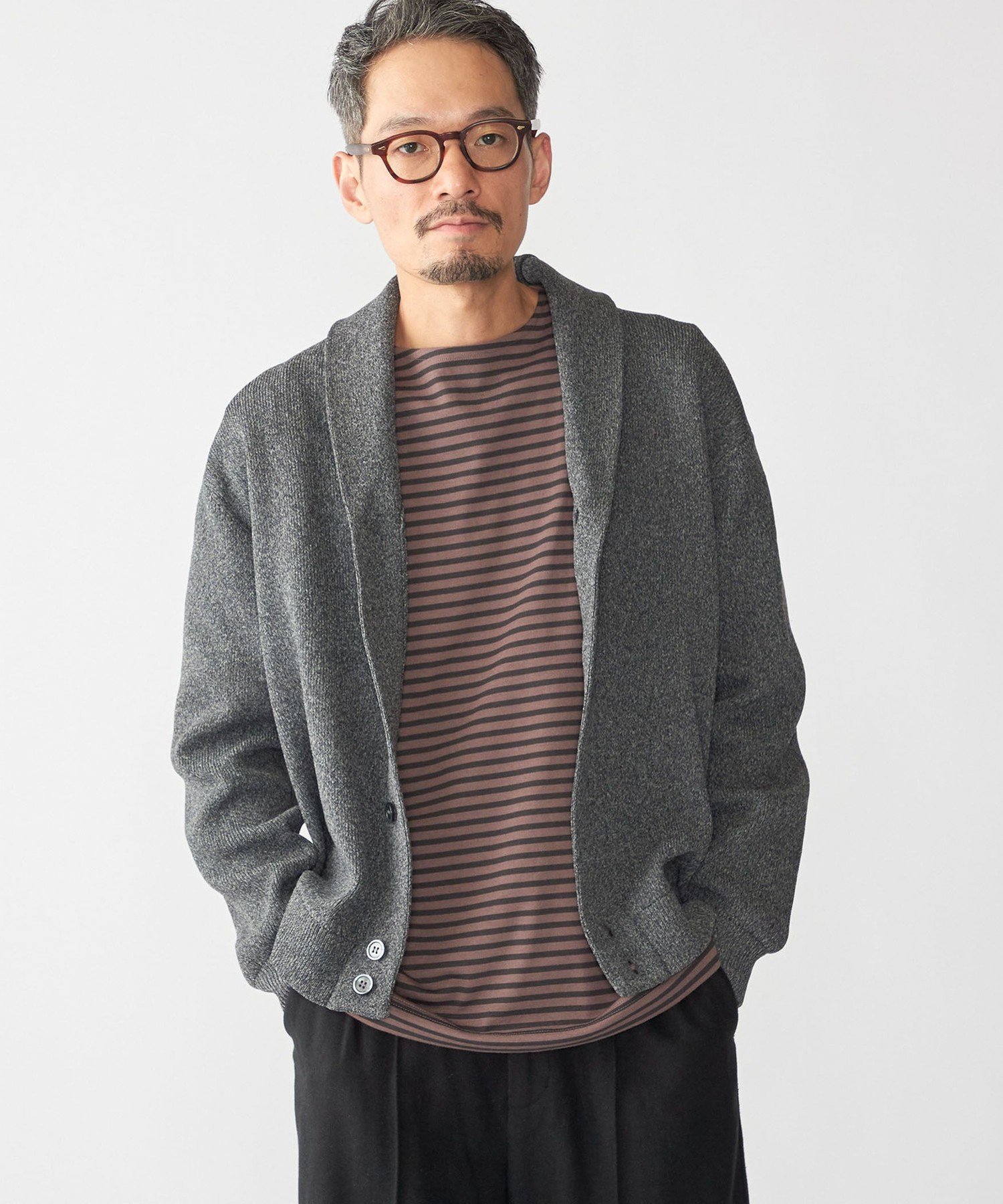 カーディガンチャコールまり様 完売御礼_腕まくりで袖の長さ自由自在!! ゆったりサイズのカーディガン