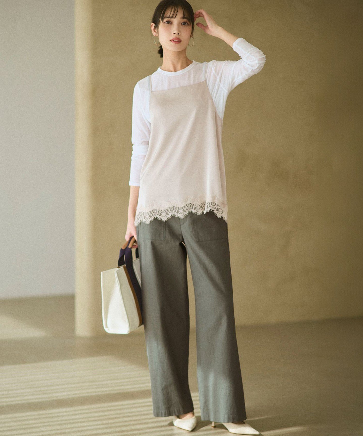 23区｜サテンレースキャミソール | Rakuten Fashion(楽天ファッション