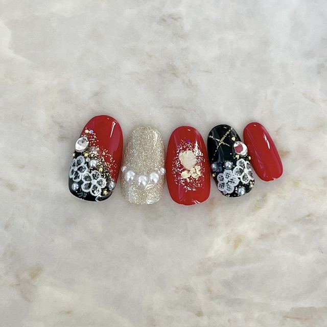 楽天市場】ネイルチップ 成人式 つけ爪 和装 着物 かわいい ブライダル