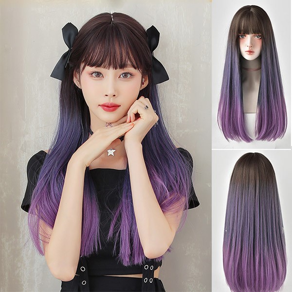 楽天市場】ウィッグ パープル ロングウィッグ レディース フルウィッグ