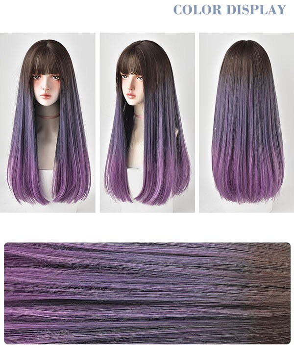 楽天市場】ウィッグ パープル ロングウィッグ レディース フルウィッグ