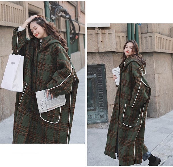 楽天市場】ロングコート フード付き チェック柄 レディース 中綿コート