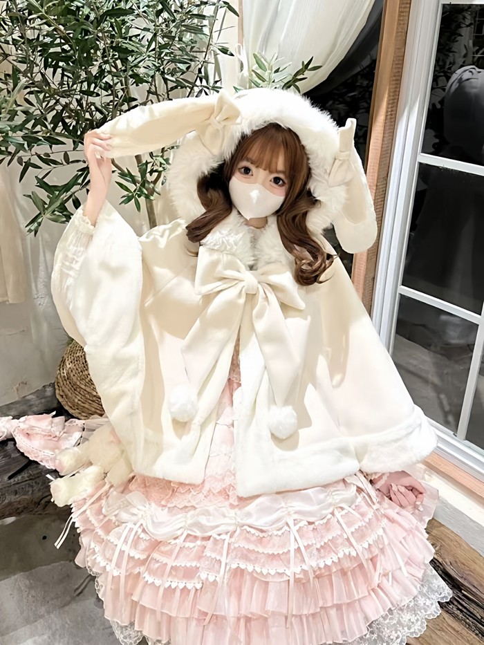 楽天市場】ポンチョ コート うさぎ耳 うさ耳 ロリータ ロリィタ 甘ロリ