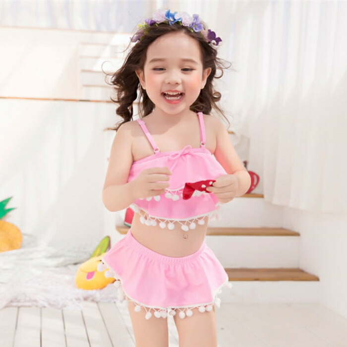 楽天市場】韓国子供服 水着 女の子□リゾートフレアトップ セパレート