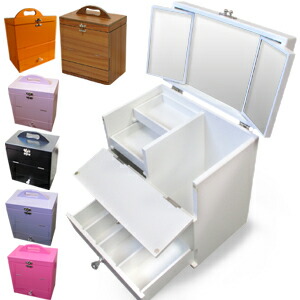 楽天市場】メイクボックス コスメボックス 鏡付き ドレッサー【送料