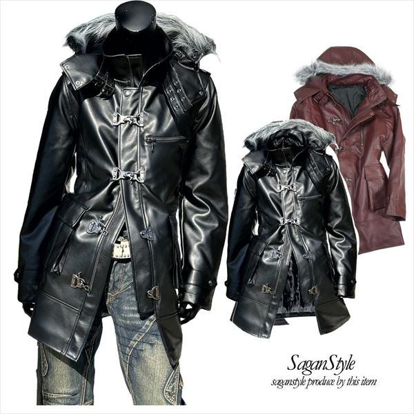 楽天市場】【送料無料】 PUレザー ファイヤーマン コート メンズ