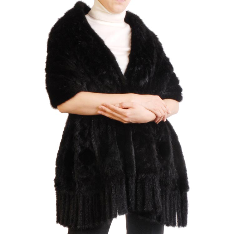 楽天市場】【期間限定価格】ブラック ミンク 編み込み ストール 毛皮