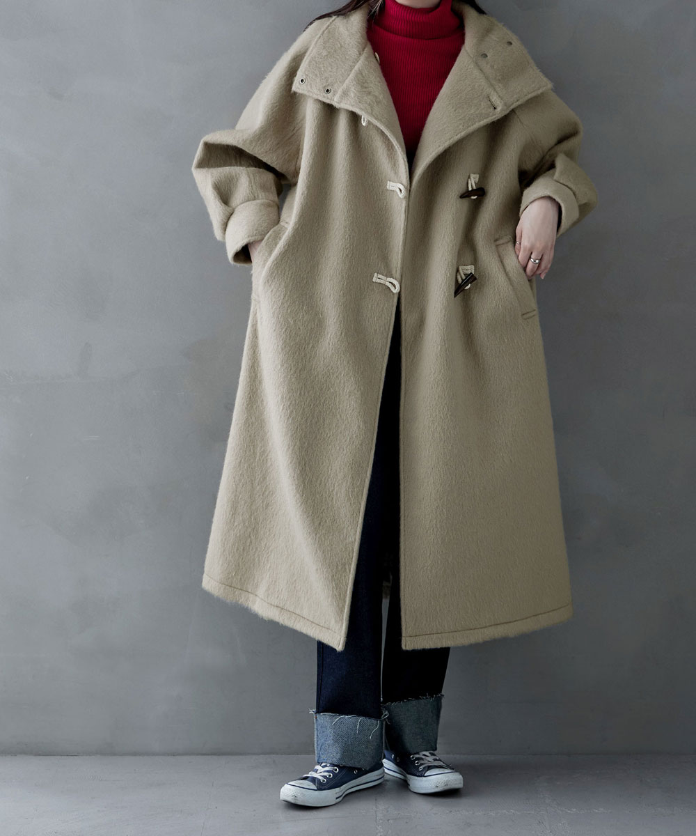 楽天市場】ダッフルコート風スタンドカラーコート アウター コート