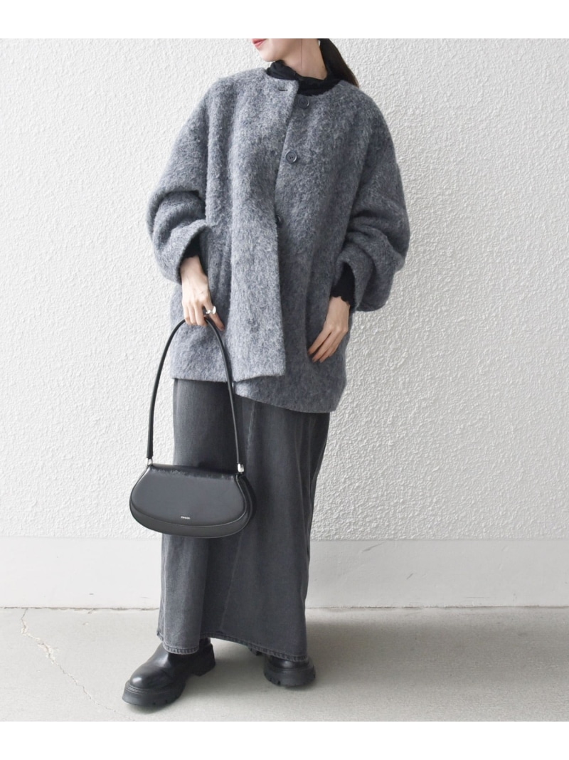 楽天市場】SHIPS any: シャギー ノーカラー コクーン コート SHIPS any