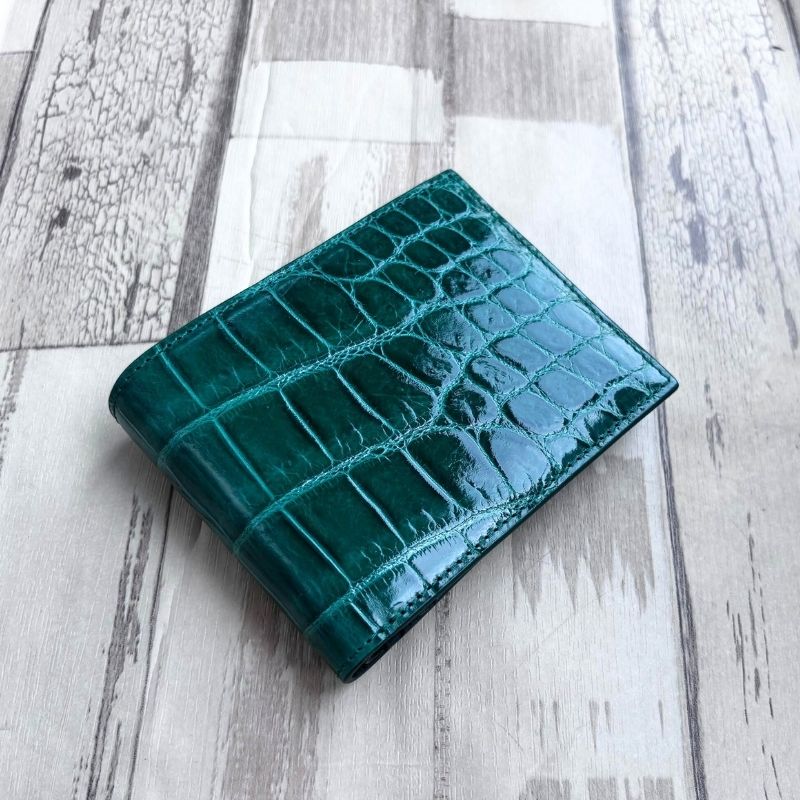楽天市場】No24044 グリーン シャイ二ング クロコダイル 財布 メンズ