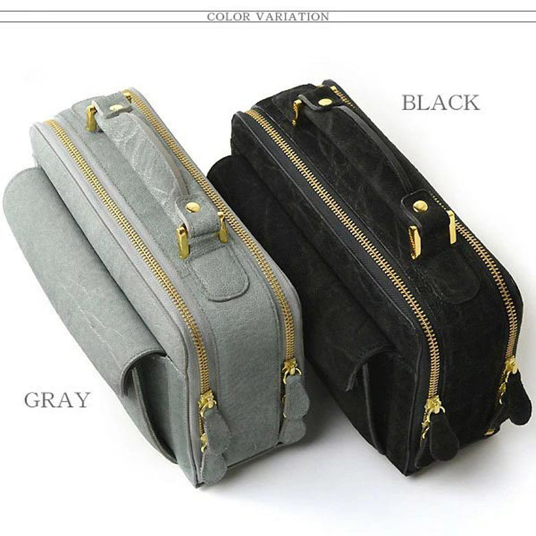 楽天市場】ミニセカンドバッグ ダブルファスナー 小さめ 象皮 象革