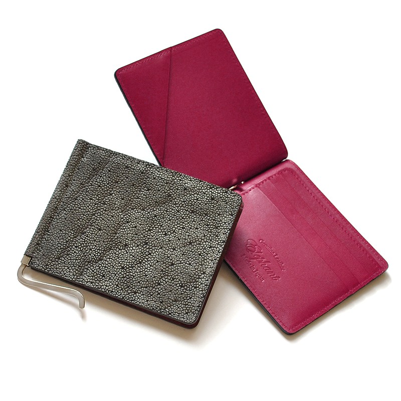 楽天市場】マネークリップ 財布 二つ折り財布 本革 エレファントレザー