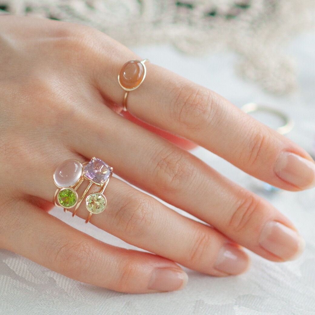 楽天市場】K10 K18 カラーストーン リング 〜 POP ポップ