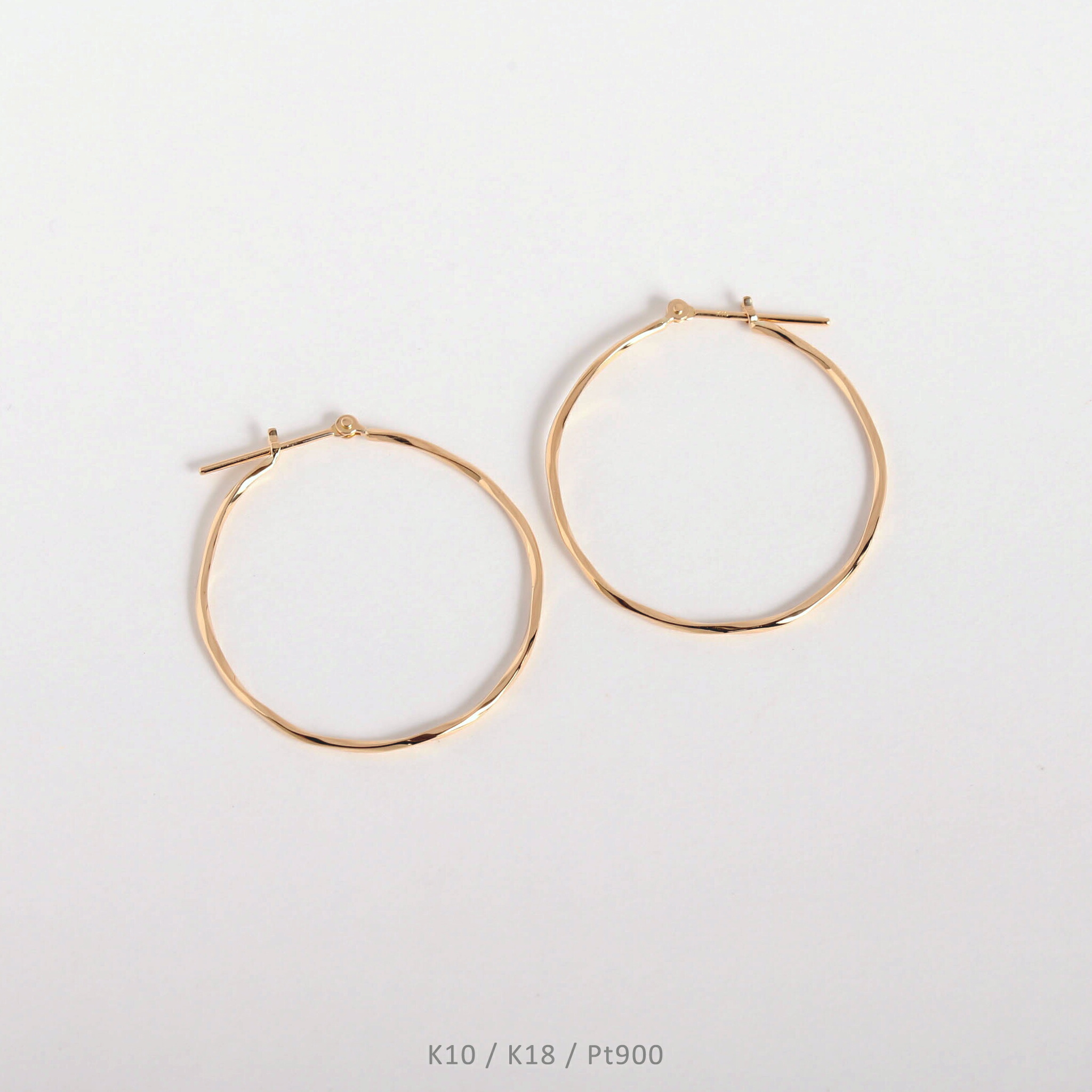 楽天市場】【Torquent Hoop Pierce M】 K10/K18/Pt900 ツイスト 地金