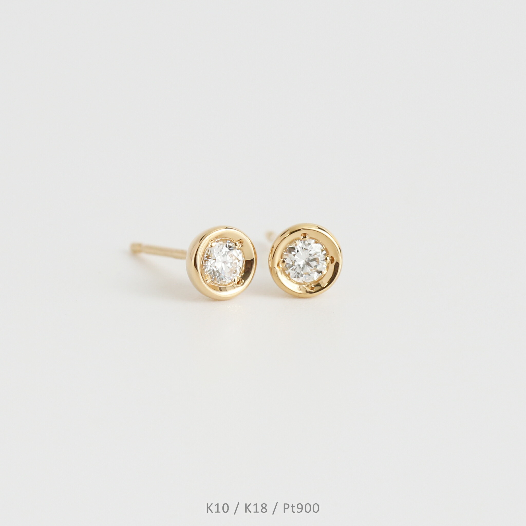 楽天市場】【Ortina Pierce】 K10/K18/Pt900 一粒 ダイヤモンド ピアス