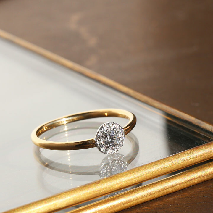 楽天市場】【Diamond Combi Ring】 K10/K18/Pt900 ヘイローデザイン