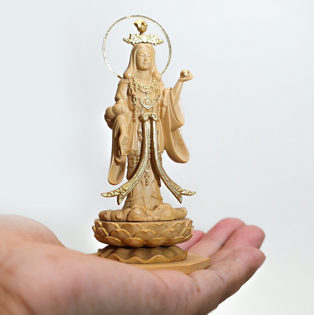 楽天市場】吉祥天 木彫り 仏像 置物 『仕様：無垢 / 素材：柘植