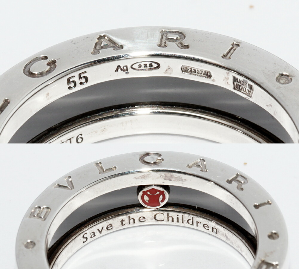 楽天市場】ブルガリ 指輪 SVxブラックセラミック セーブザチルドレン