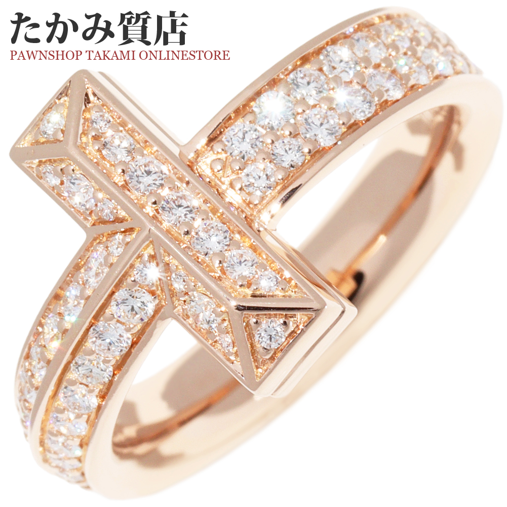 楽天市場】ティファニー 指輪 K18PG ダイヤ0.55ct Tワンリング 幅4.5