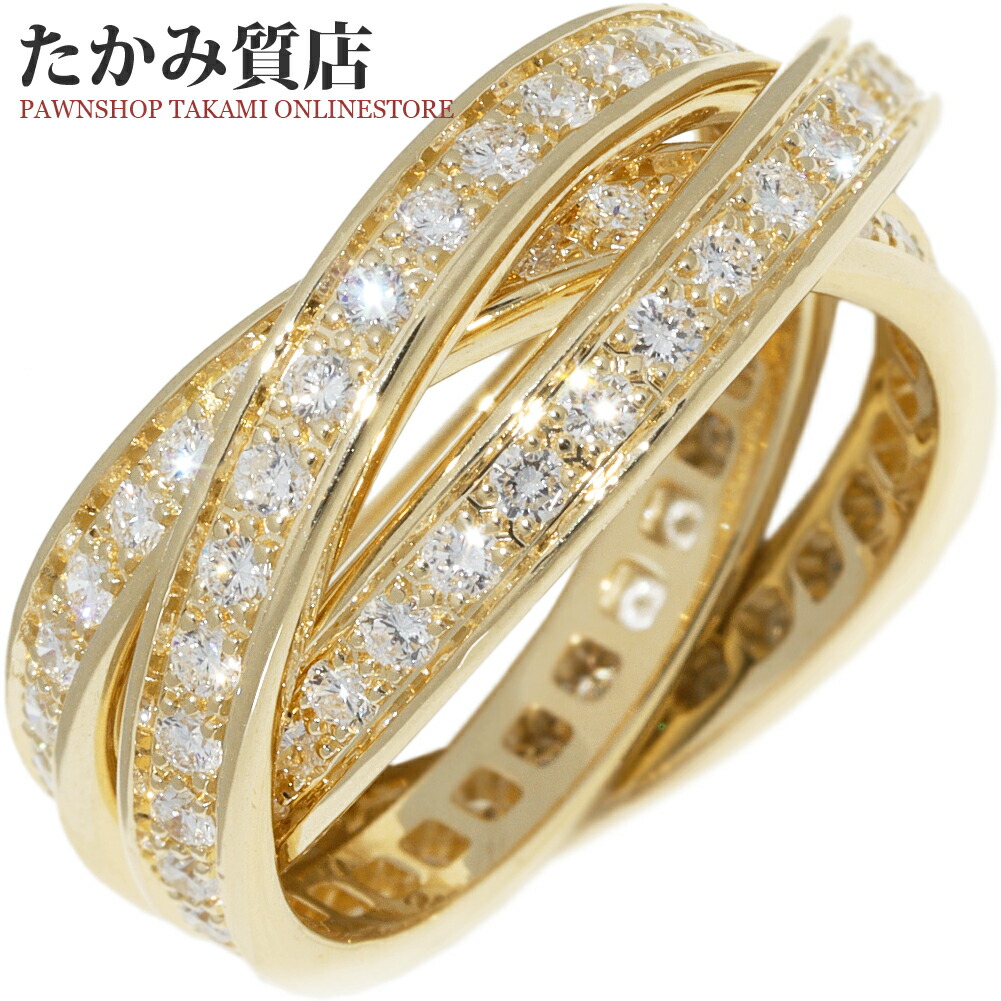 楽天市場】カルティエ 指輪 K18YG ダイヤ トリニティリング スリー