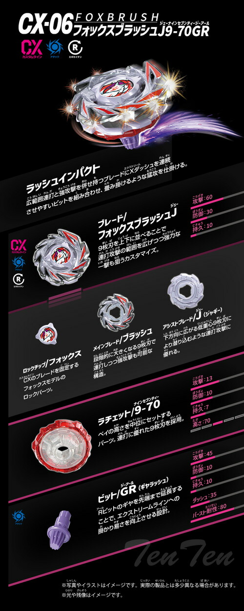 楽天市場】BEYBLADE X CX-06 ランダムブースター フォックスブラッシュ