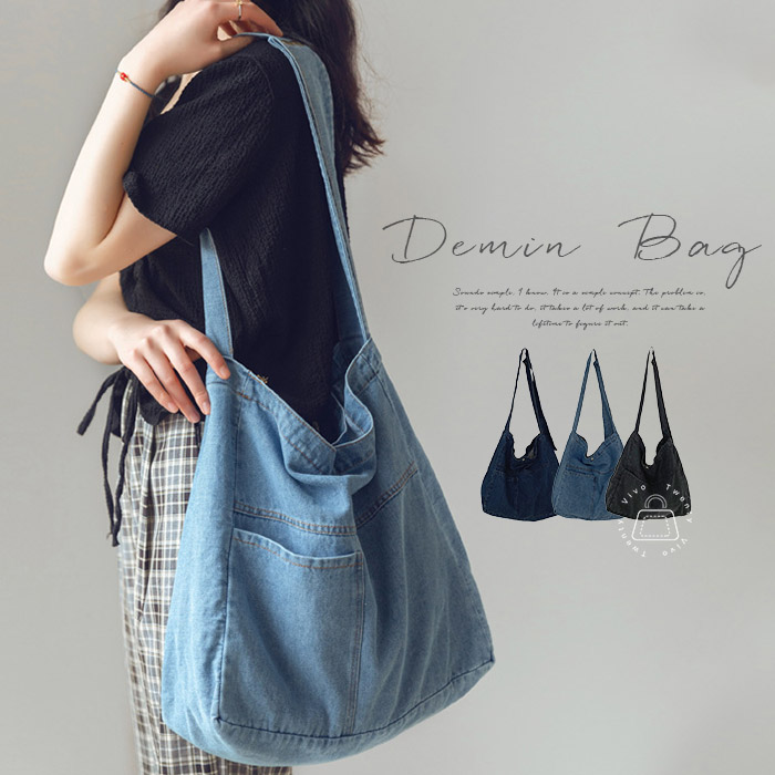 楽天市場】デニム ショルダーバッグ レディース A4 斜めがけ 肩掛け